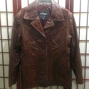 Brown leather jacket